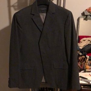 Grey pinstriped sports coat